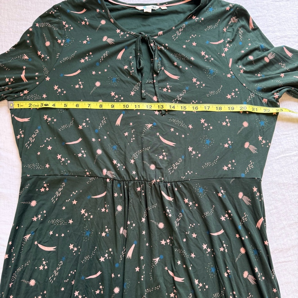 Boden Chatsworth Flora Midi Star Flora Jersey Midi Dress Cosmic Shooting Stars - Picture 13 of 13